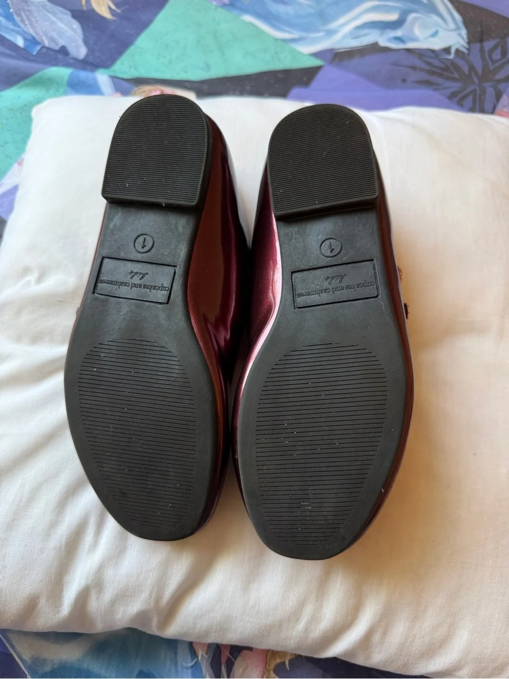 Mary Jane Metallic Burgundy Kids Dress Shoes with Pink Lining